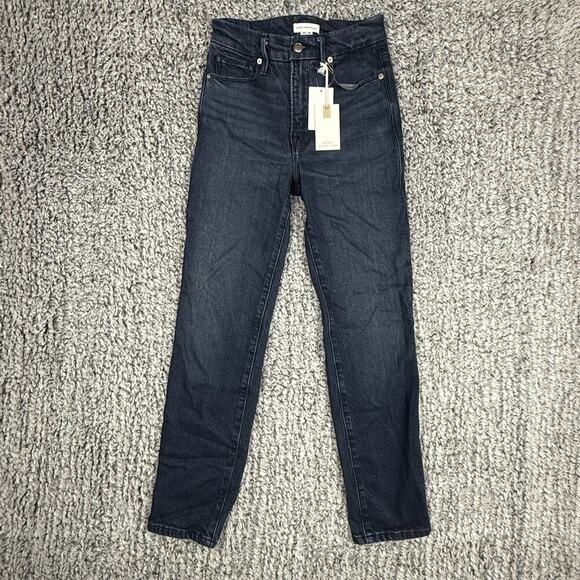 Good American Jeans Good Classic Slim Straight Jeans Women's 00 Indigo526 - Picture 7 of 15